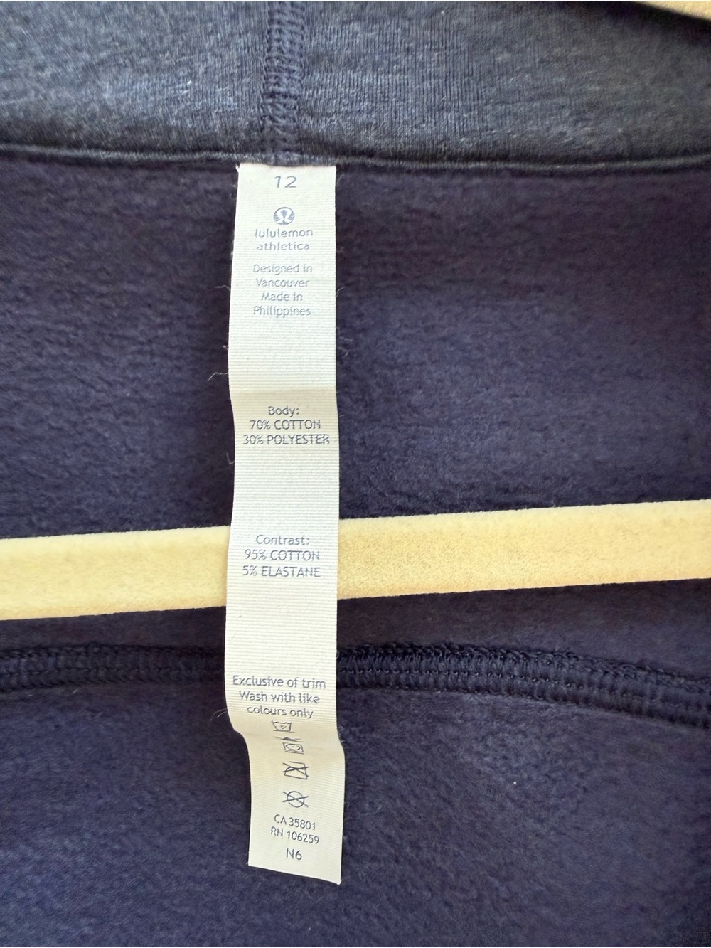 lululemon athletica Grayish blue Full-Zip Hooded scuba size 12 - Picture 5 of 6